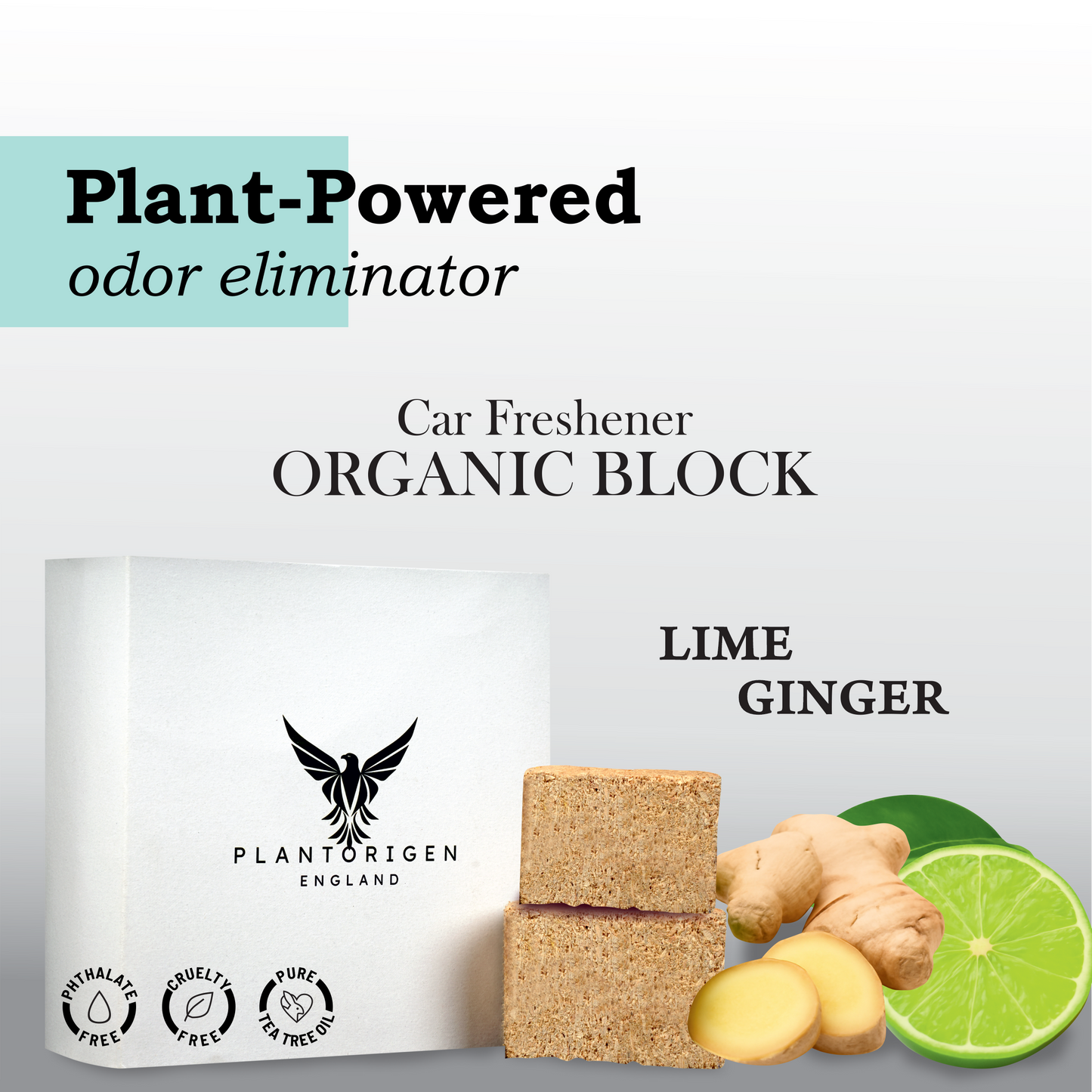 PlantOrigen Plant Based Non Electric Non Toxic Aromatherapy Essential Oils Car Air Spray Fresheners Lime Ginger