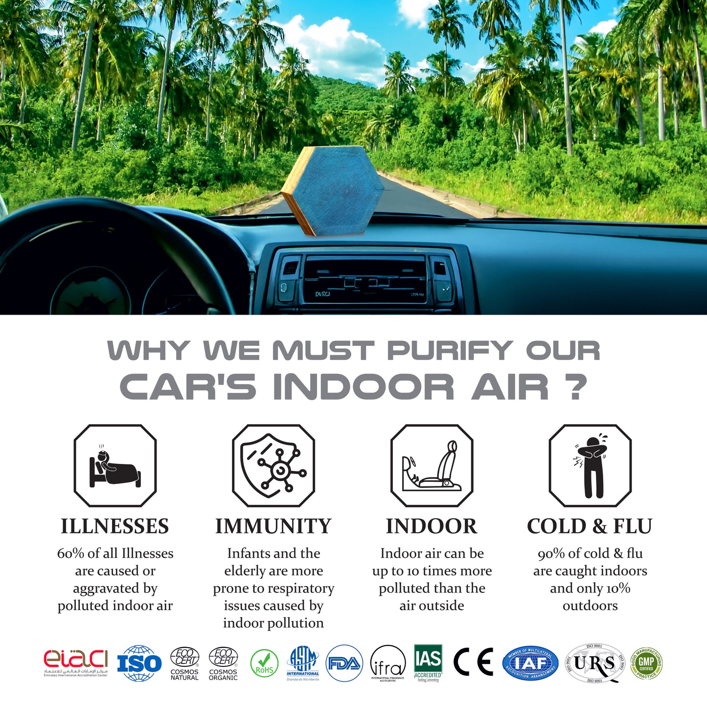 Plant Origen Plant Based Non Electric Non Toxic Aerospace Grade Hybrid SYS Car Air Purifiers