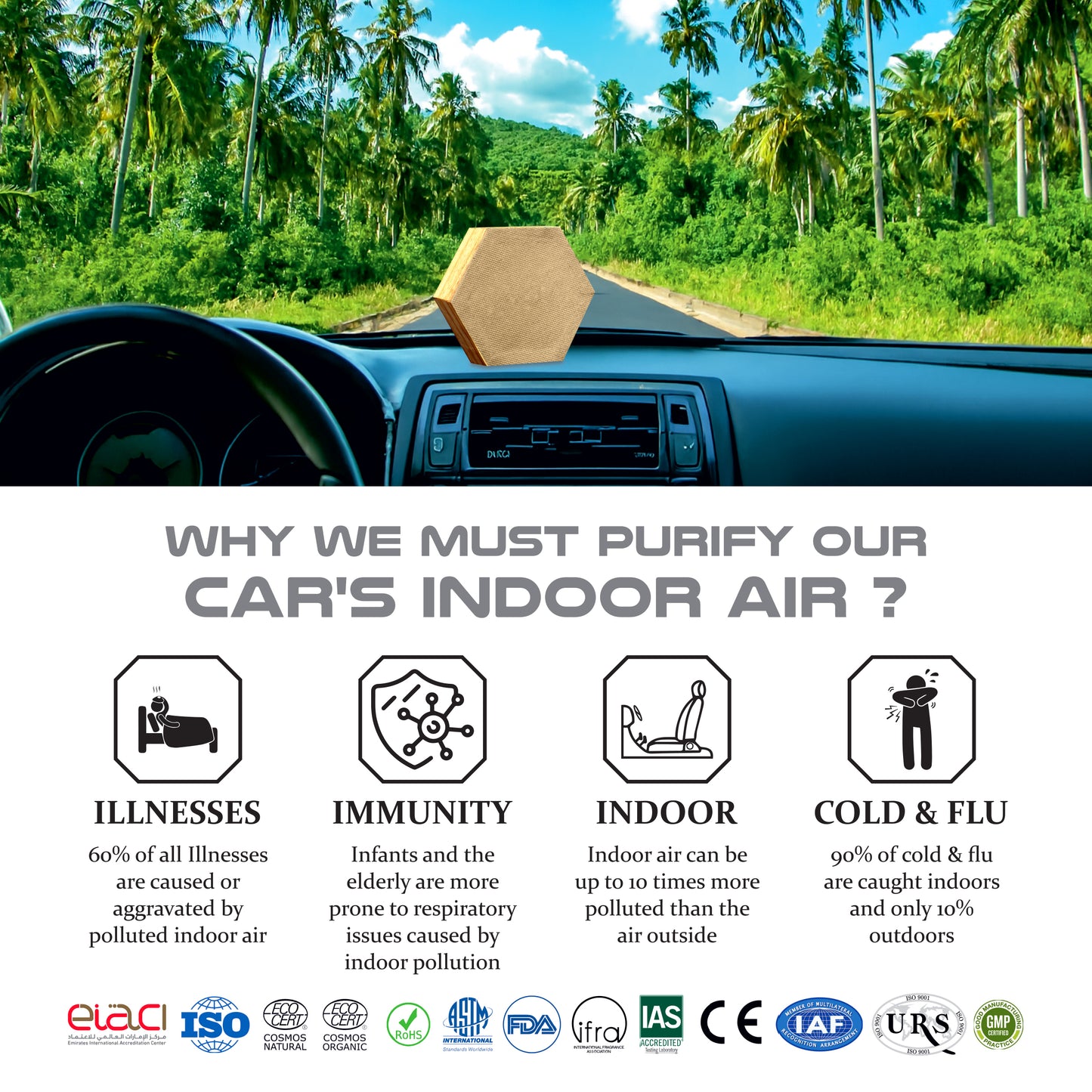 Plant Origen Plant Based Non Electric Non Toxic Aerospace Grade Hybrid SYS Car Air Purifiers