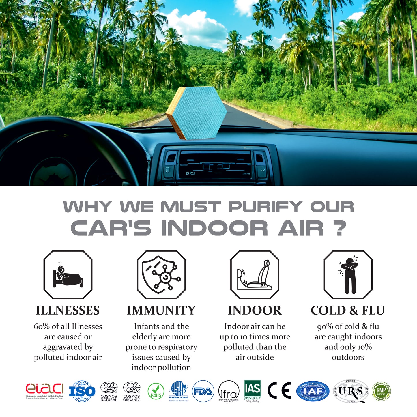 Plant Origen Plant Based Non Electric Non Toxic Aerospace Grade Hybrid SYS Car Air Purifiers