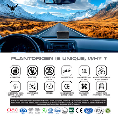 Plant Based Hybrid SYS Car Purifier | Aerospace Grade | Patented Formula | Matt Black Metal