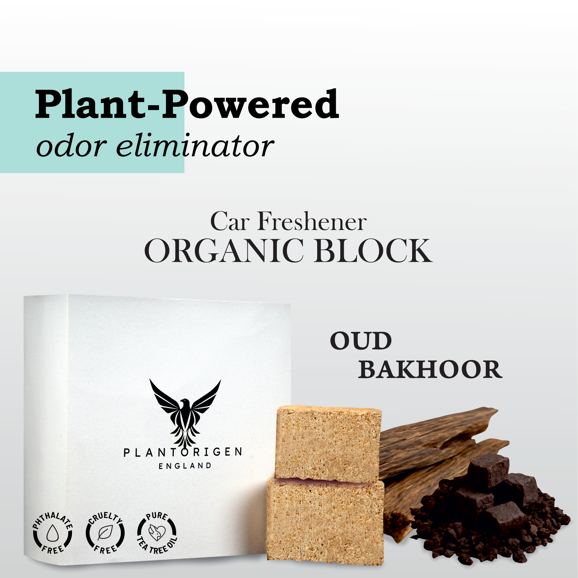 PlantOrigen Plant Based Non Electric Non Toxic Aromatherapy Essential Oils Car Air Organic Block Fresheners Oud Bakhoor