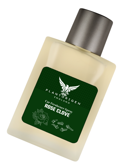 PlantOrigen Plant Based Non Electric Non Toxic Aromatherapy Essential Oils Car Air Spray Fresheners Rose Clove