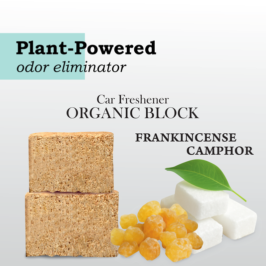 PlantOrigen Plant Based Non Electric Non Toxic Aromatherapy Essential Oils Car Air Organic Block Fresheners Frankincense Camphor