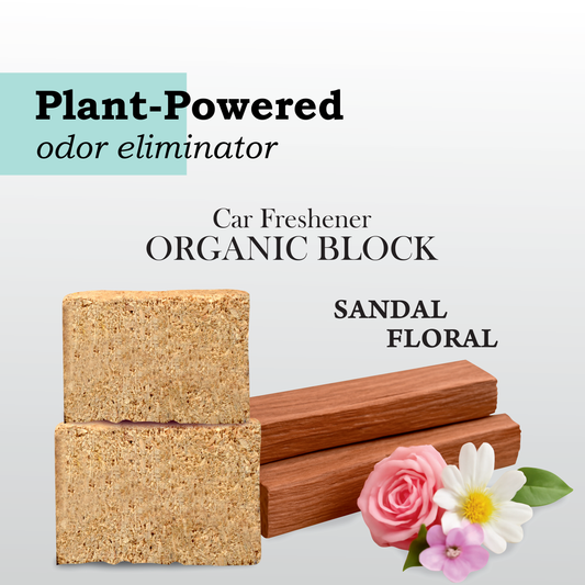 PlantOrigen Plant Based Non Electric Non Toxic Aromatherapy Essential Oils Car Air Organic Block Fresheners Sandal Floral